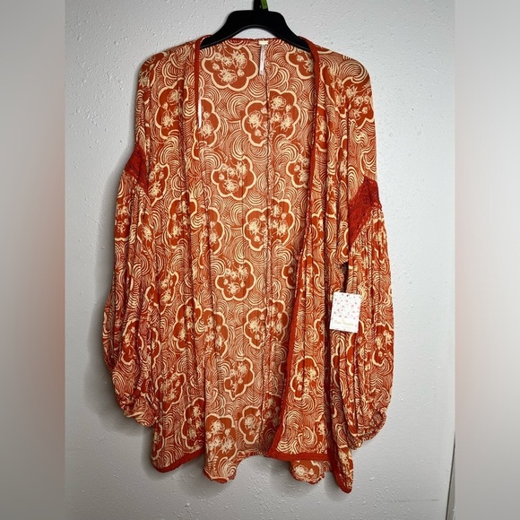 NWT Free People Crinkle Chiffon Kimono Swim Cover Up M/L - Picture 4 of 8